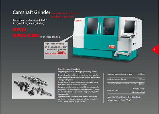 CNC Cam Grinder, GP32-CBN Camshaft Grinding Machine for Hard Alloy Diesel Engine, Motocycle, Pump Camshaft