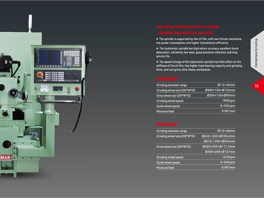 High Precision CNC Centerless Grinding Machine with high power no friction free maintenance hydraulic static spindles
