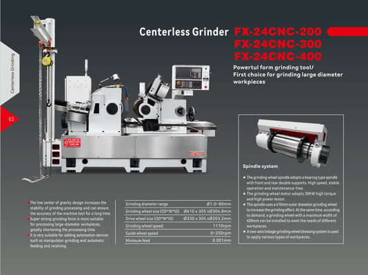High Precision CNC Centreless Grinder  Super Strong Grinding Force Form Grinding For Hard Alloy FX-24CNC